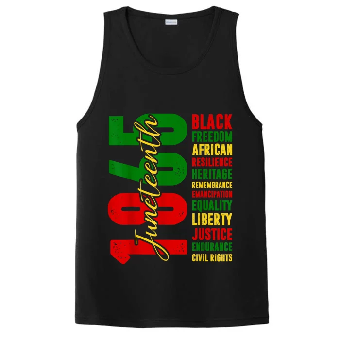 Black Freedom African Resilience Remembrance Juneteenth 1865 Performance Tank