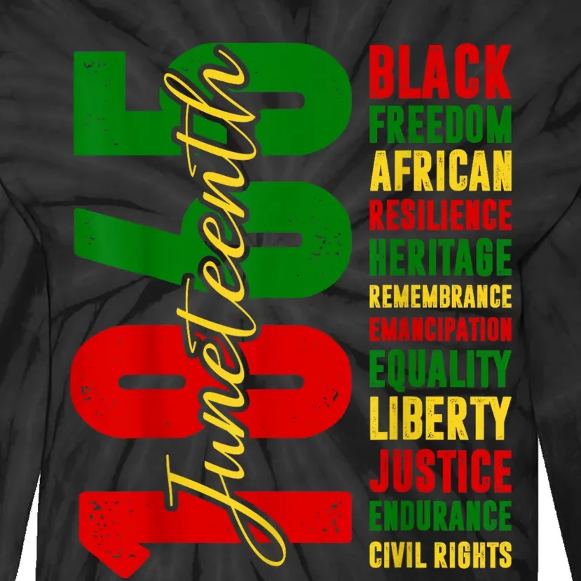 Black Freedom African Resilience Remembrance Juneteenth 1865 Tie-Dye Long Sleeve Shirt