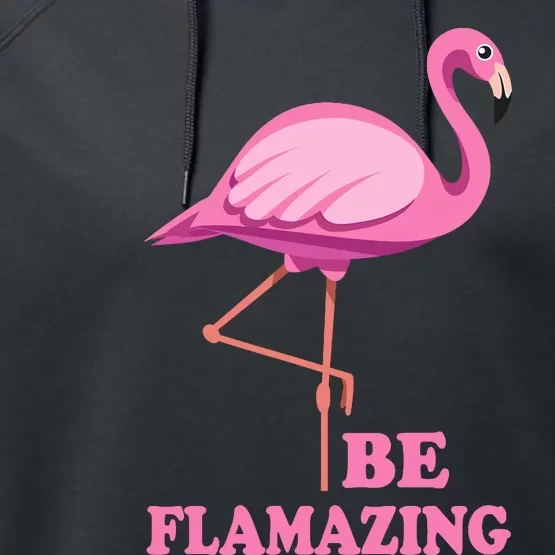 Be Flamazing Amazing Flamingo Design For Wo And Girl Performance Fleece Hoodie