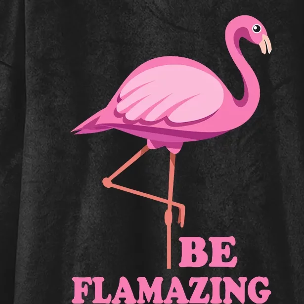 Be Flamazing Amazing Flamingo Design For Wo And Girl Hooded Wearable Blanket