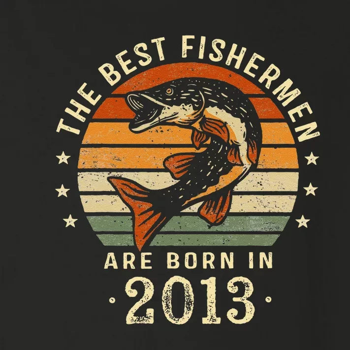 Best Fishermen Are Born In 2013 10th Birthday Fishing Gifts Toddler Long Sleeve Shirt