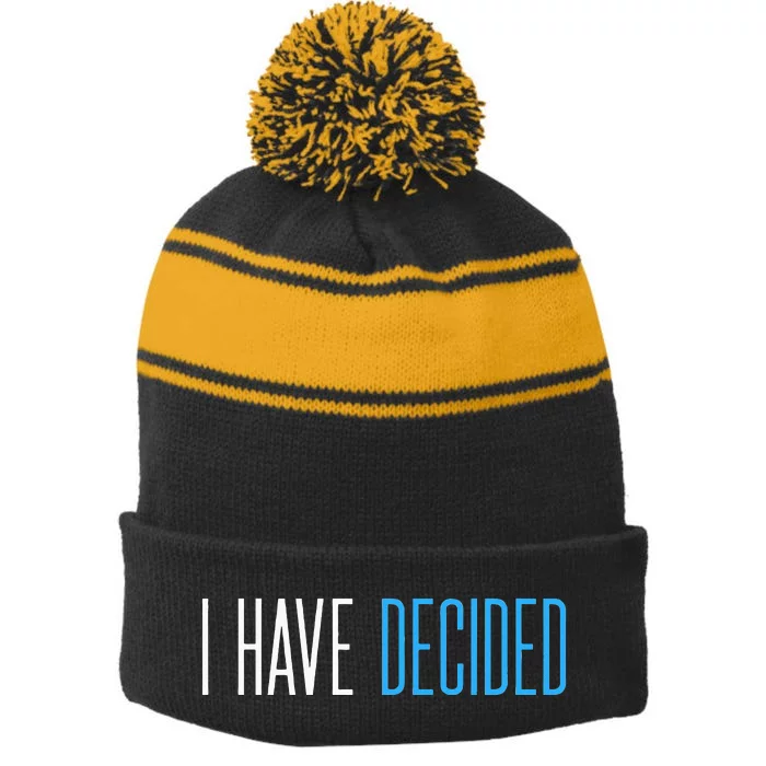 Baptism For Adults Women Men I Have Decided Stripe Pom Pom Beanie