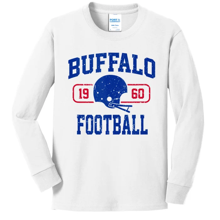 Buffalo Football Athletic Vintage Sports Team Fan Kids Long Sleeve Shirt