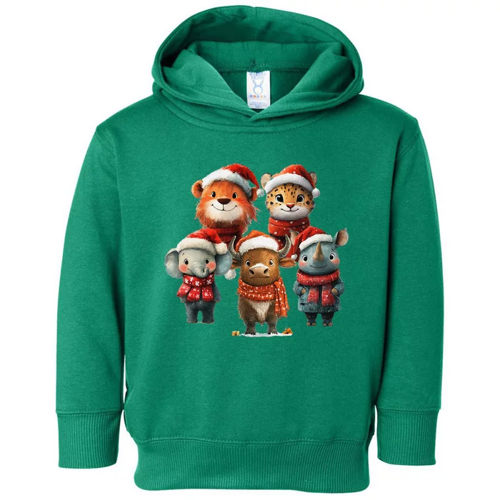 Big Five Animals Christmas South African Big Five Animal Toddler Hoodie