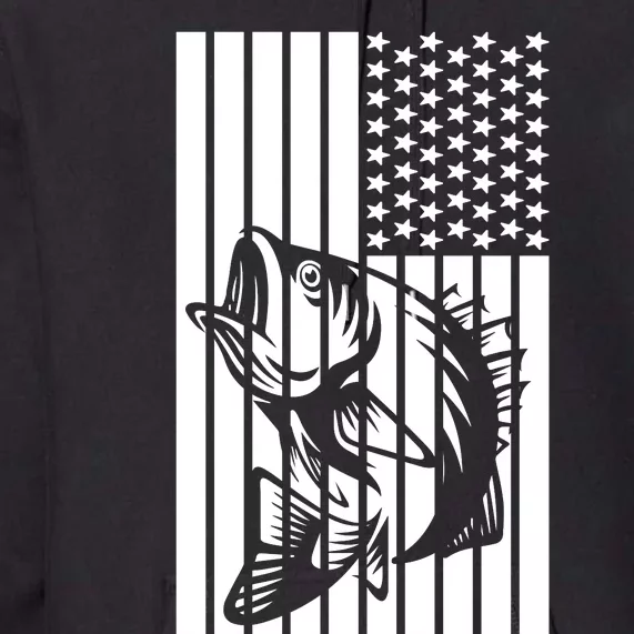 Bass Fishing American Premium Hoodie