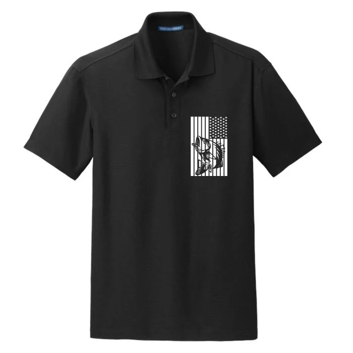 Bass Fishing American Dry Zone Grid Performance Polo