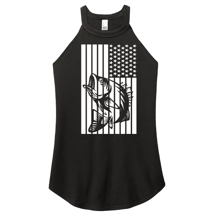 Bass Fishing American Women’s Perfect Tri Rocker Tank