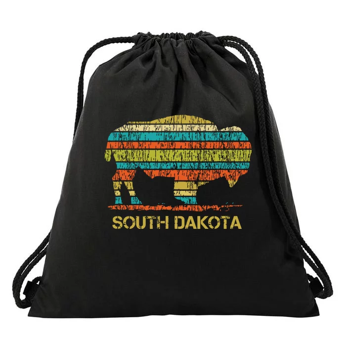 Buffalo For A South Dakota Vacation Drawstring Bag