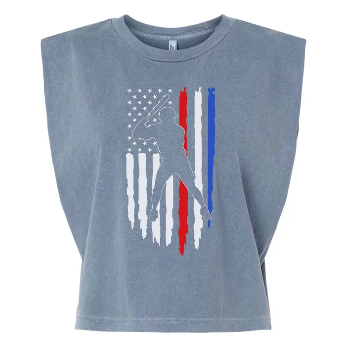 Baseball Flag America Garment-Dyed Women's Muscle Tee