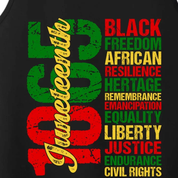 Black Freedom African Resilience Remembrance Junenth 1865 Cool Gift Performance Tank