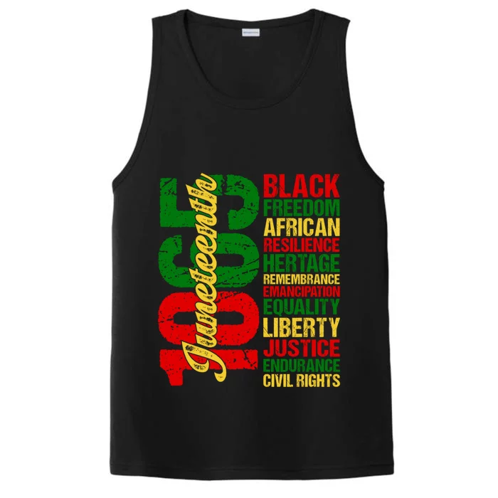 Black Freedom African Resilience Remembrance Junenth 1865 Cool Gift Performance Tank