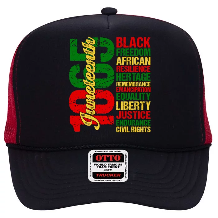 Black Freedom African Resilience Remembrance Junenth 1865 Cool Gift High Crown Mesh Trucker Hat