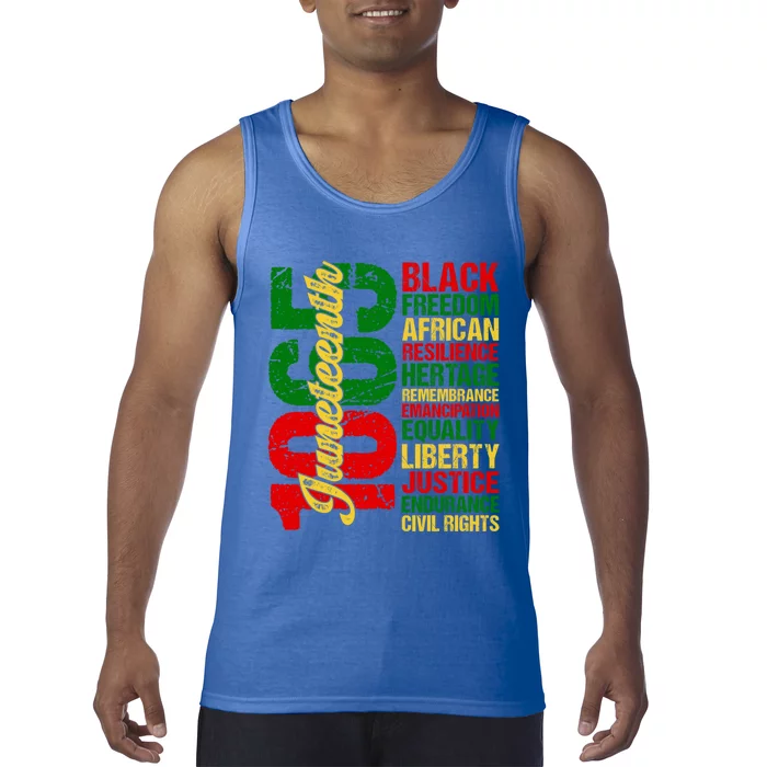 Black Freedom African Resilience Remembrance Junenth 1865 Cool Gift Tank Top