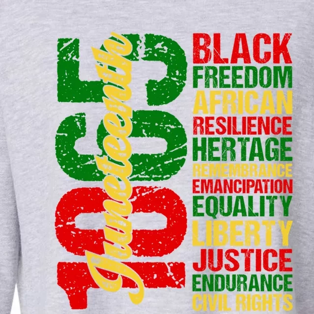 Black Freedom African Resilience Remembrance Junenth 1865 Cool Gift Cropped Pullover Crew