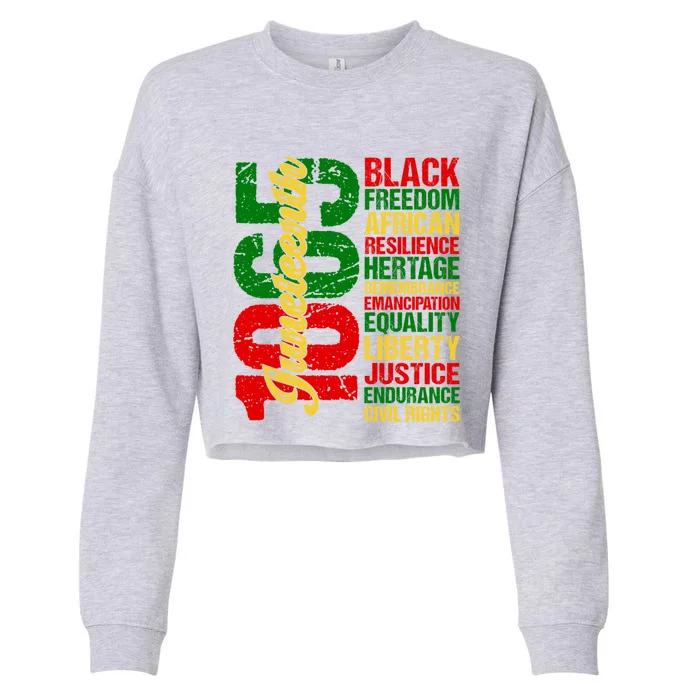 Black Freedom African Resilience Remembrance Junenth 1865 Cool Gift Cropped Pullover Crew