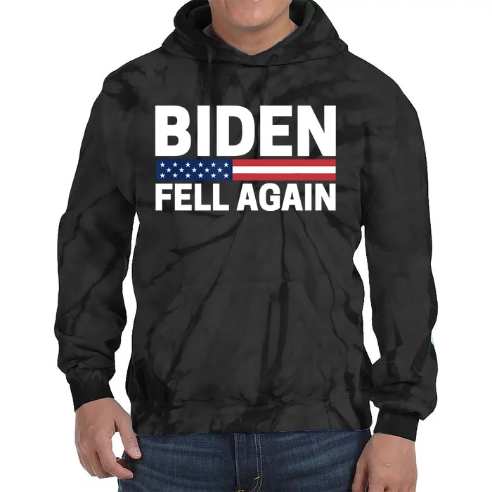 Biden Fell Again Funny Joe Biden Tie Dye Hoodie