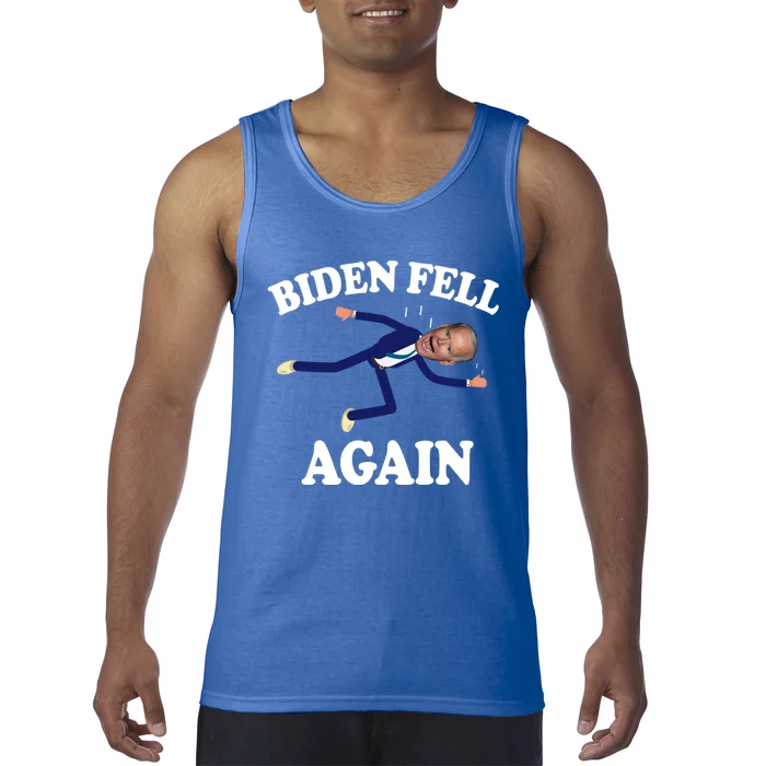 Biden Fell Again Funny Joe Biden Tank Top