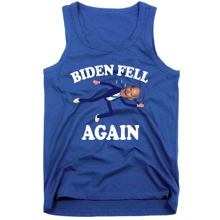 Biden Fell Again Funny Joe Biden Tank Top