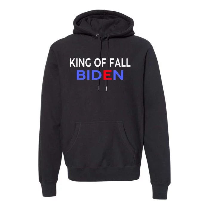 king of fall biden biden fell again funny academy graduation Premium Hoodie