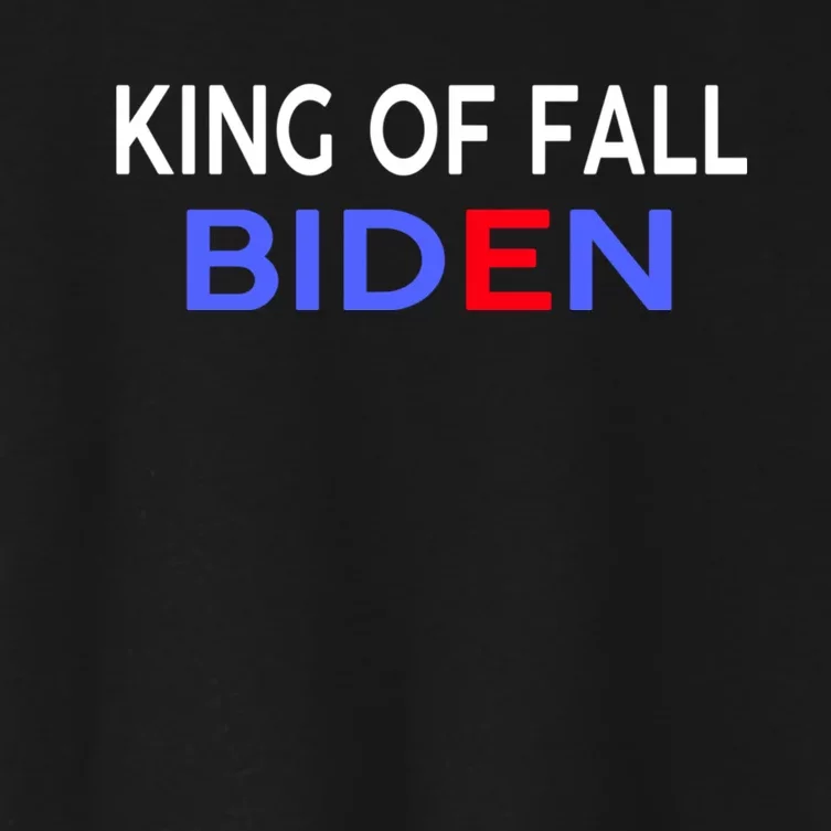 king of fall biden biden fell again funny academy graduation Women's Crop Top Tee