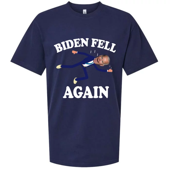 Biden Fell Again Funny Joe Biden Sueded Cloud Jersey T-Shirt