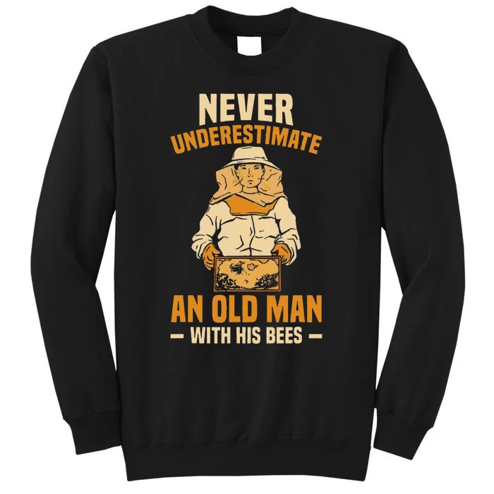 Beekeeping Funny An Old Man With His Bees Beekeeper Sweatshirt