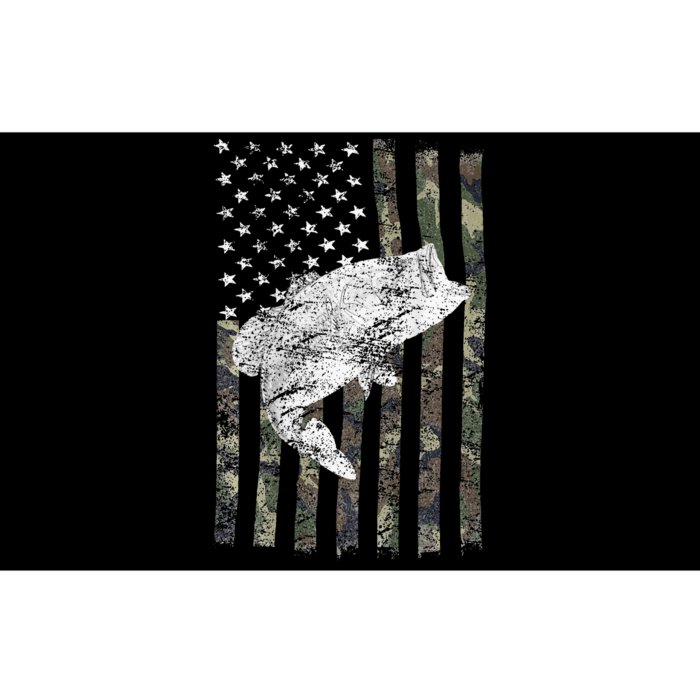 Bass Fishing American Camo USA Flag for Fisherman Bumper Sticker