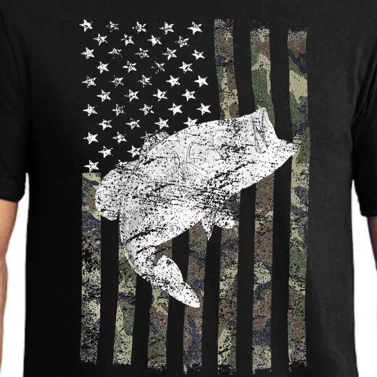 Bass Fishing American Camo USA Flag for Fisherman Pajama Set