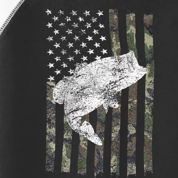 Bass Fishing American Camo USA Flag for Fisherman Toddler Fine Jersey T-Shirt