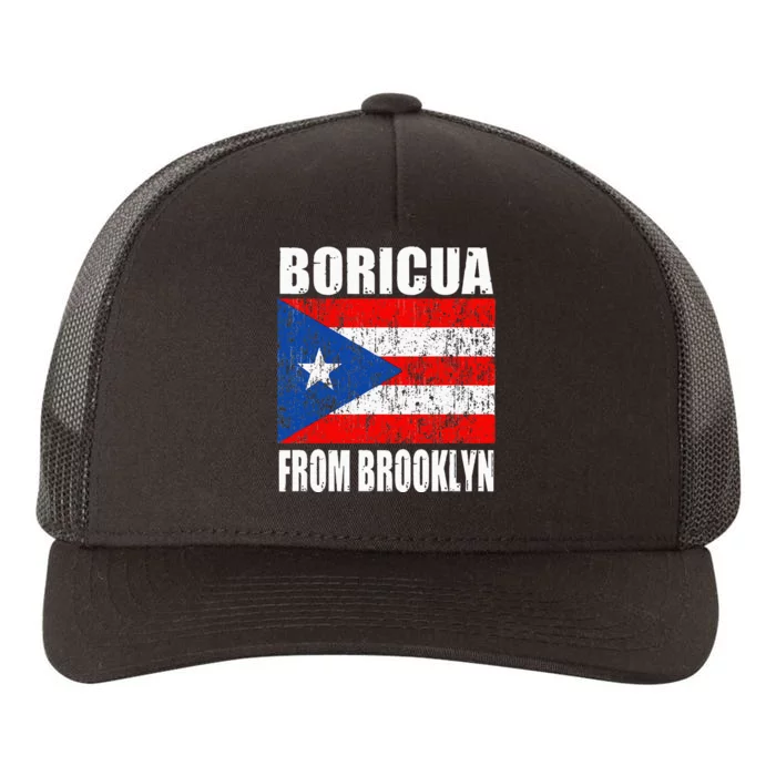 Boricua From Brooklyn New York Puerto Rican Flag Yupoong Adult 5-Panel Trucker Hat