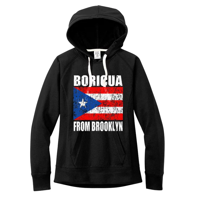 Boricua From Brooklyn New York Puerto Rican Flag Women's Fleece Hoodie