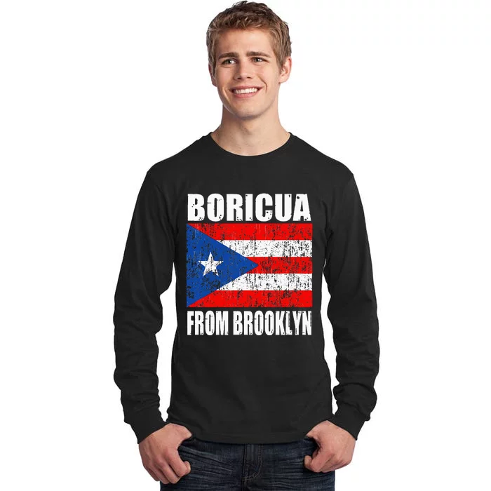 Boricua From Brooklyn New York Puerto Rican Flag Tall Long Sleeve T-Shirt