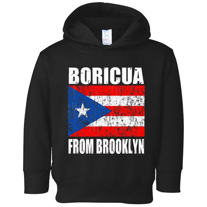 Boricua From Brooklyn New York Puerto Rican Flag Toddler Hoodie