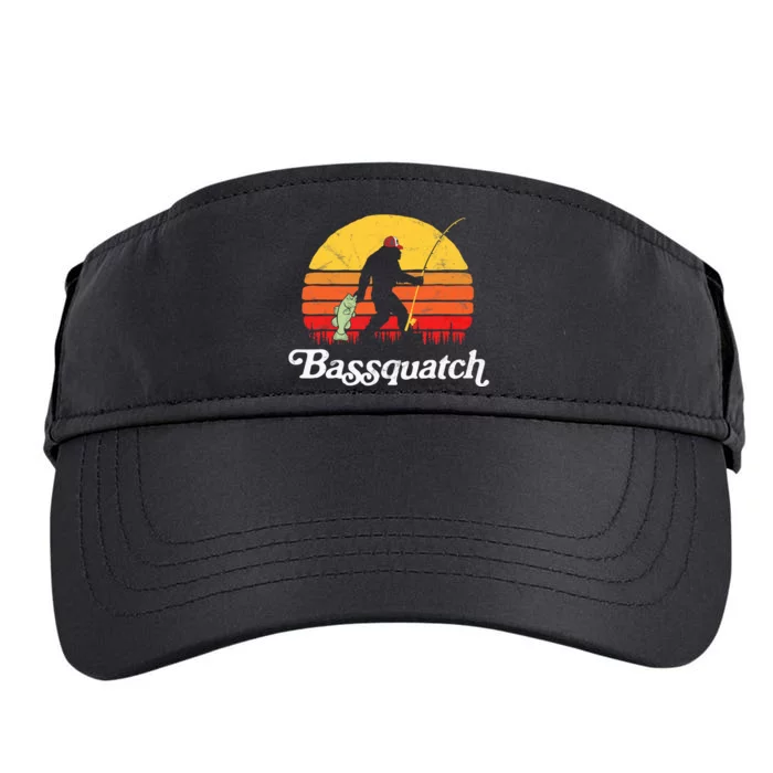 Bassquatch! Funny Bigfoot Fishing Outdoor Retro Adult Drive Performance Visor