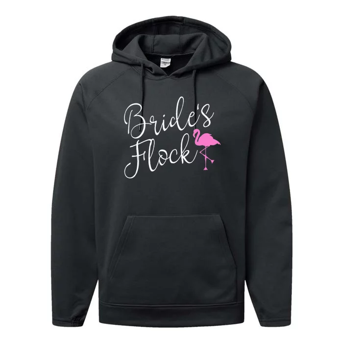 Brides Flock Bridal Party Flamingo Theme Bachelorette Party Performance Fleece Hoodie