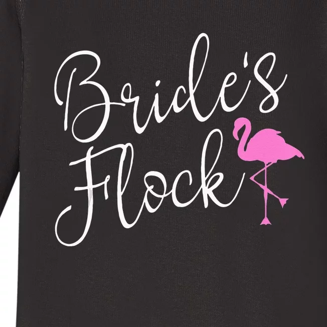 Brides Flock Bridal Party Flamingo Theme Bachelorette Party Baby Long Sleeve Bodysuit