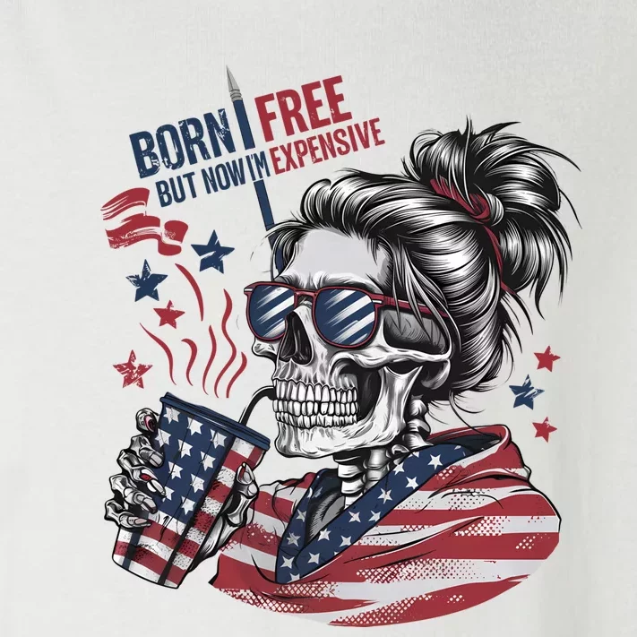 Born Free But Now Im Expensive Patriotic Skull Toddler Long Sleeve Shirt