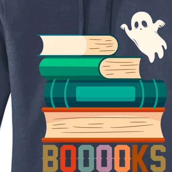 Boooooks Funny Book Ghost Halloween Gift Women's Pullover Hoodie