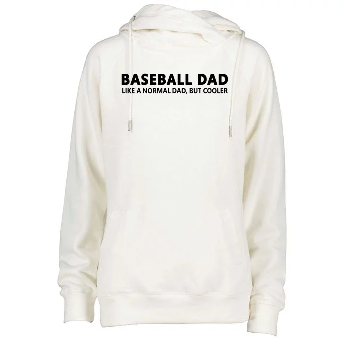 Baseball Father Baseball Dad Cute Gift Womens Funnel Neck Pullover Hood