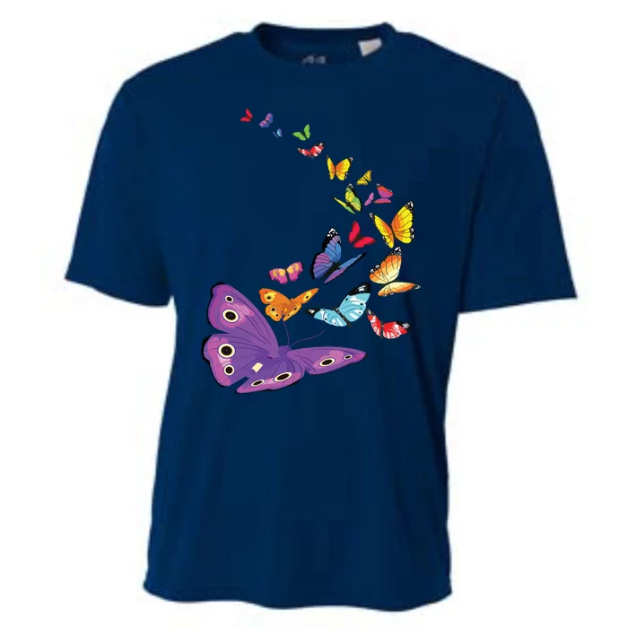 Butterfly Flying Butterfly Wings Shirts Cooling Performance Crew T-Shirt