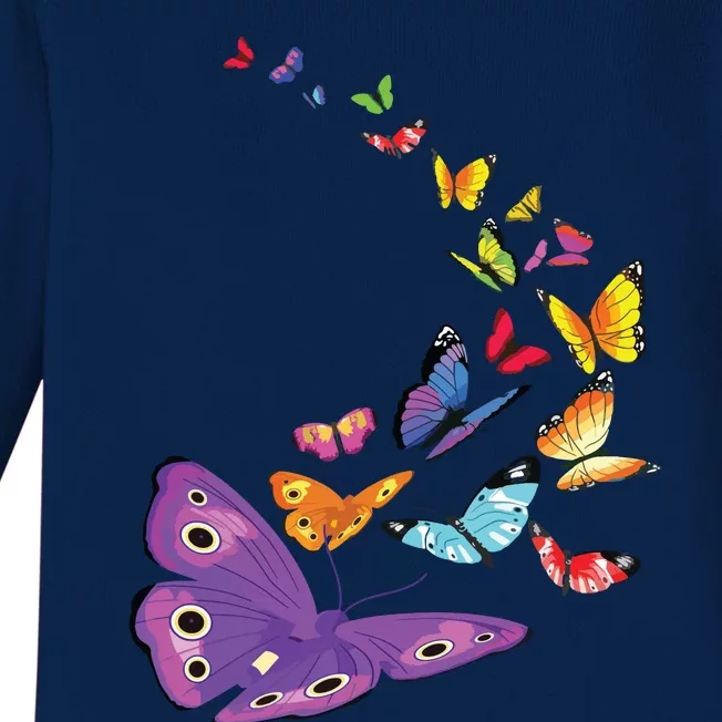 Butterfly Flying Butterfly Wings Shirts Baby Long Sleeve Bodysuit