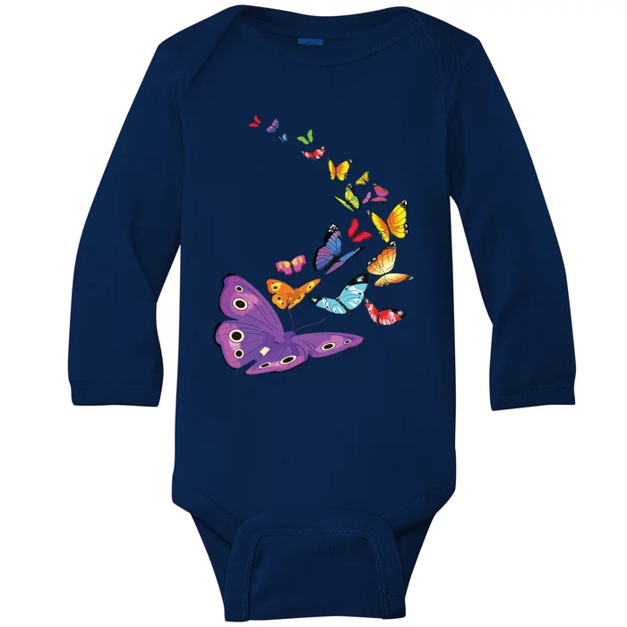 Butterfly Flying Butterfly Wings Shirts Baby Long Sleeve Bodysuit