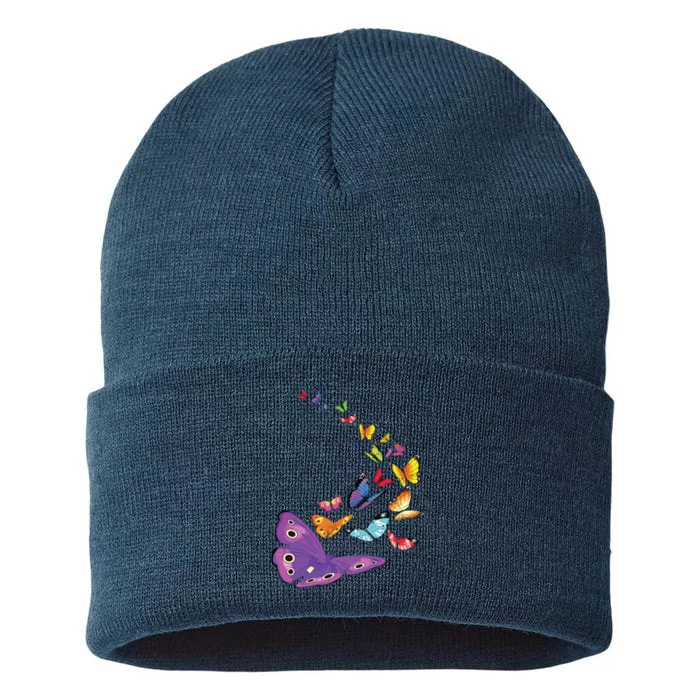 Butterfly Flying Butterfly Wings Shirts Sustainable Knit Beanie