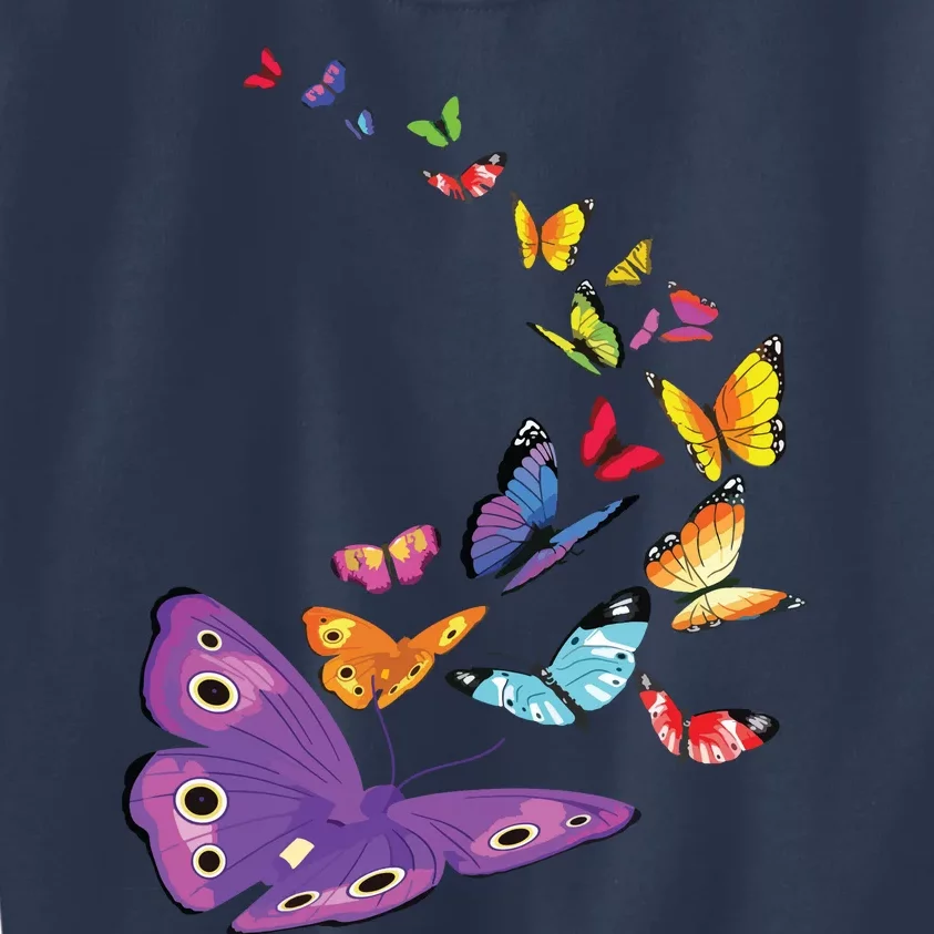 Butterfly Flying Butterfly Wings Shirts Kids Sweatshirt