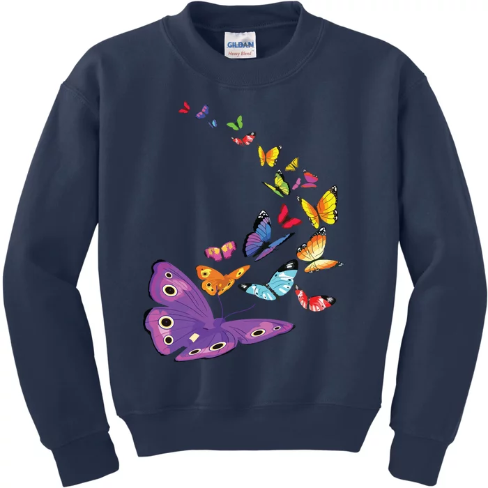 Butterfly Flying Butterfly Wings Shirts Kids Sweatshirt