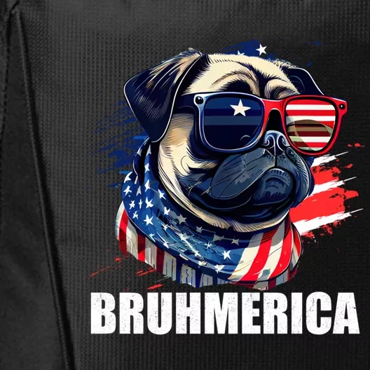 Bruhmerica French Bulldog Usa American Flag Distressed Great Gift City Backpack