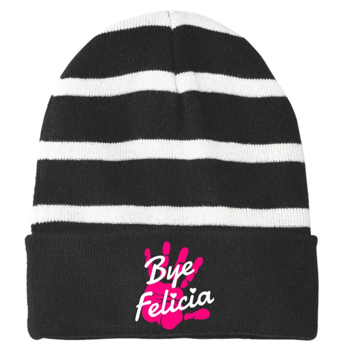 Bye Felicia Striped Beanie with Solid Band