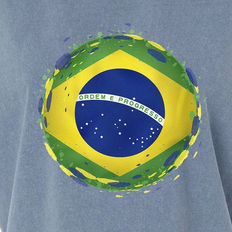 Brazil Flag Garment-Dyed Women's Muscle Tee