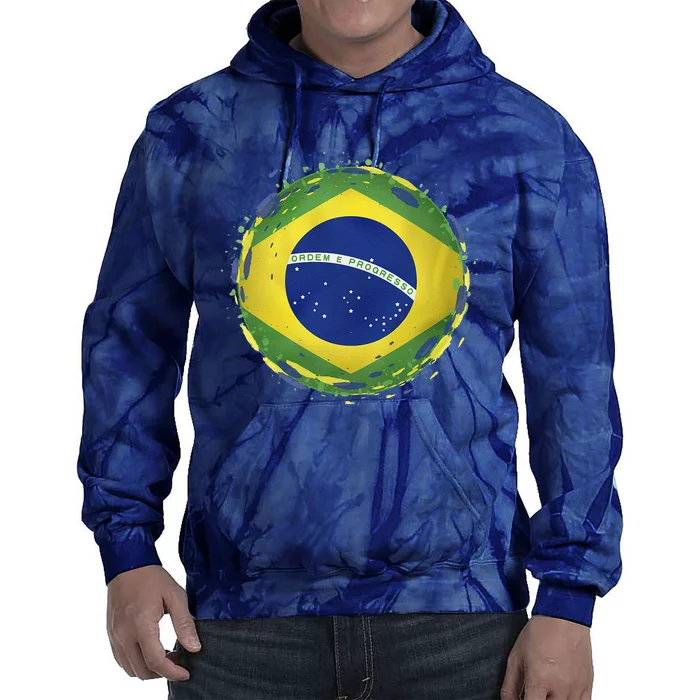 Brazil Flag Tie Dye Hoodie