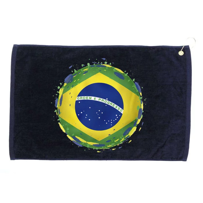 Brazil Flag Grommeted Golf Towel